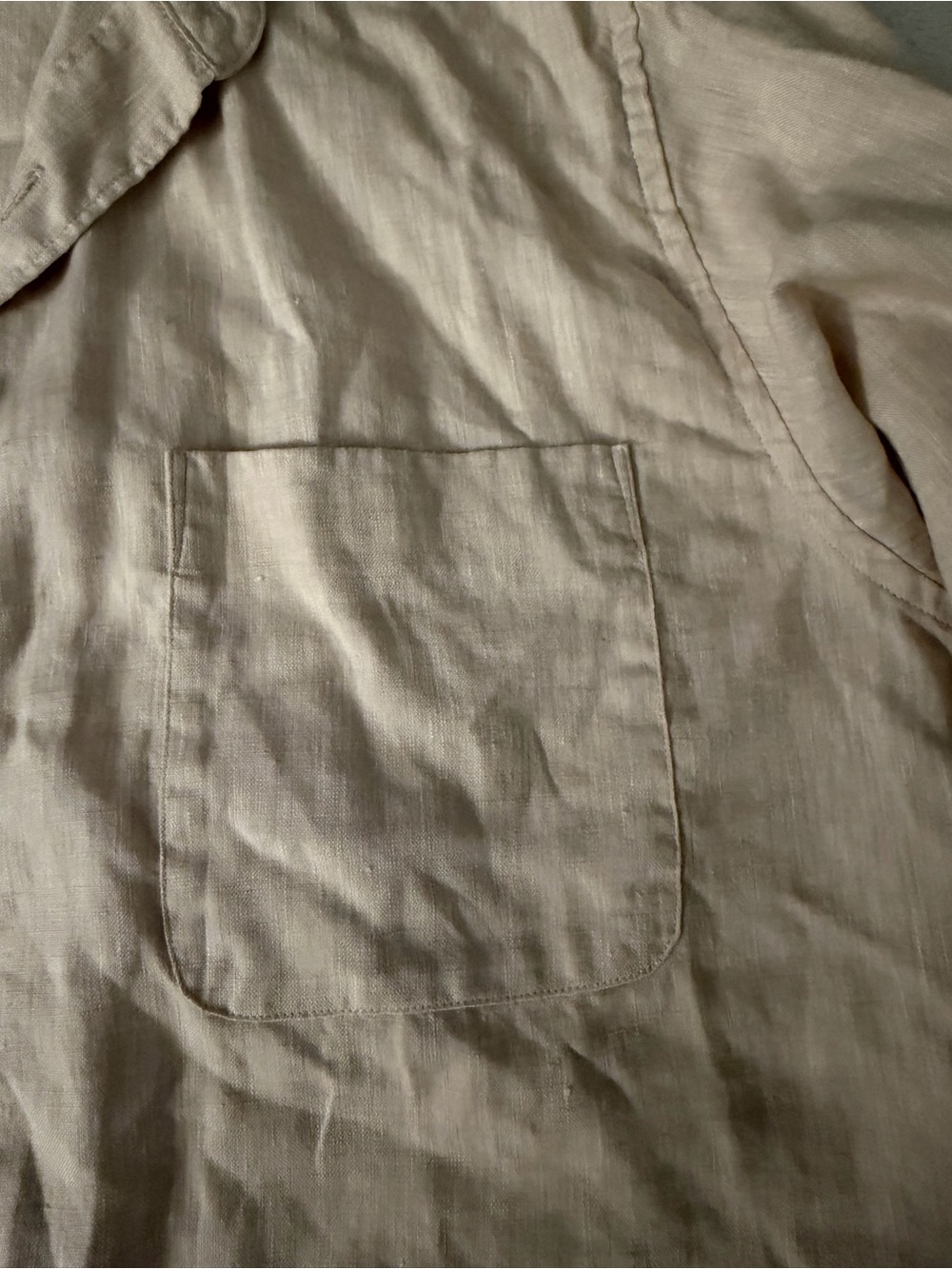 Uniqlo Men's Light Beige Linen Shirt Jacket - Picture 3 of 4